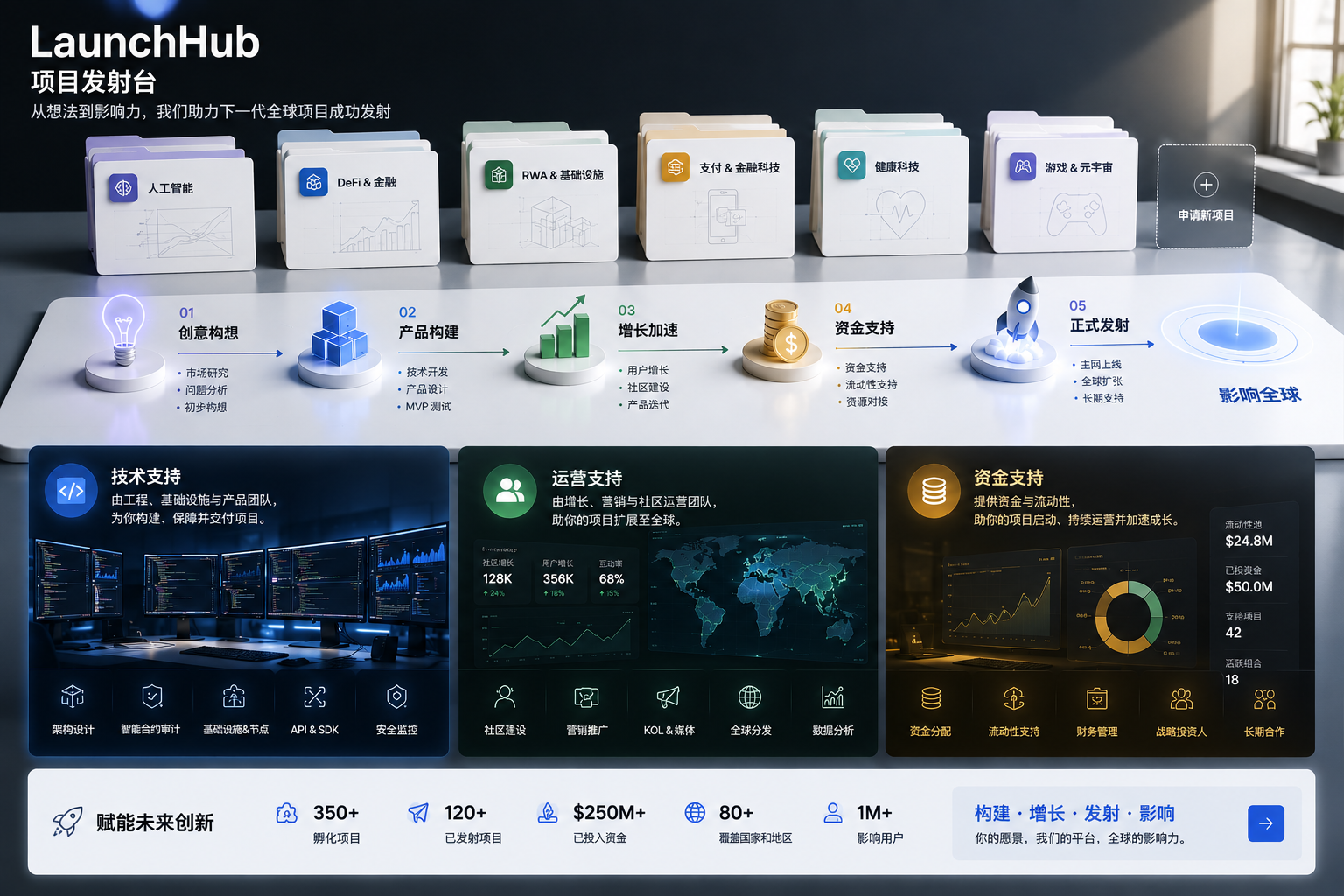 LaunchHub 项目发射台流程与支持体系